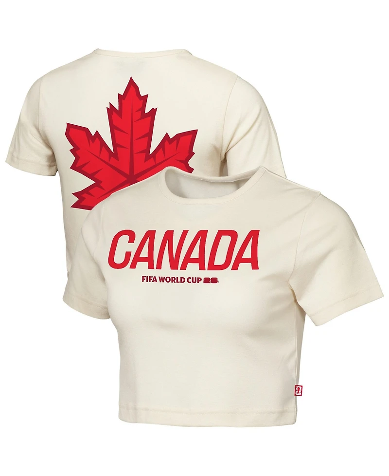 Outerstuff Women's Natural Canada Fifa World Cup 2026 Elote Squad Cropped T-Shirt