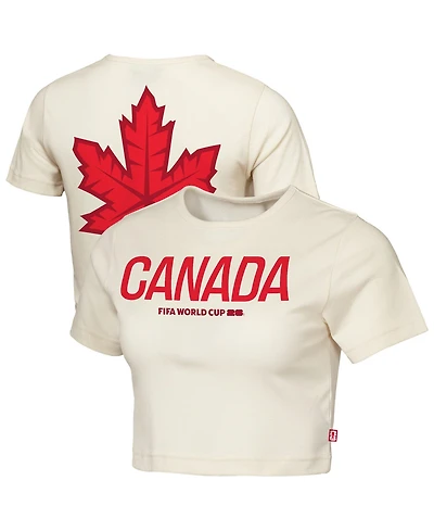 Outerstuff Women's Natural Canada Fifa World Cup 2026 Elote Squad Cropped T-Shirt