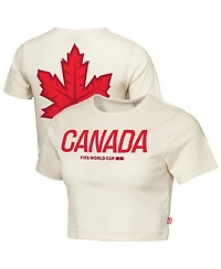 Outerstuff Women's Natural Canada Fifa World Cup 2026 Elote Squad Cropped T-Shirt