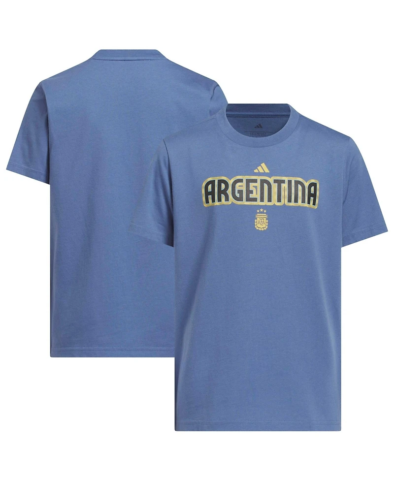 Adidas Big Boys and Girls Blue Argentina National Team Jersey Hook T-Shirt