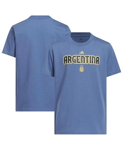 Adidas Big Boys and Girls Blue Argentina National Team Jersey Hook T-Shirt