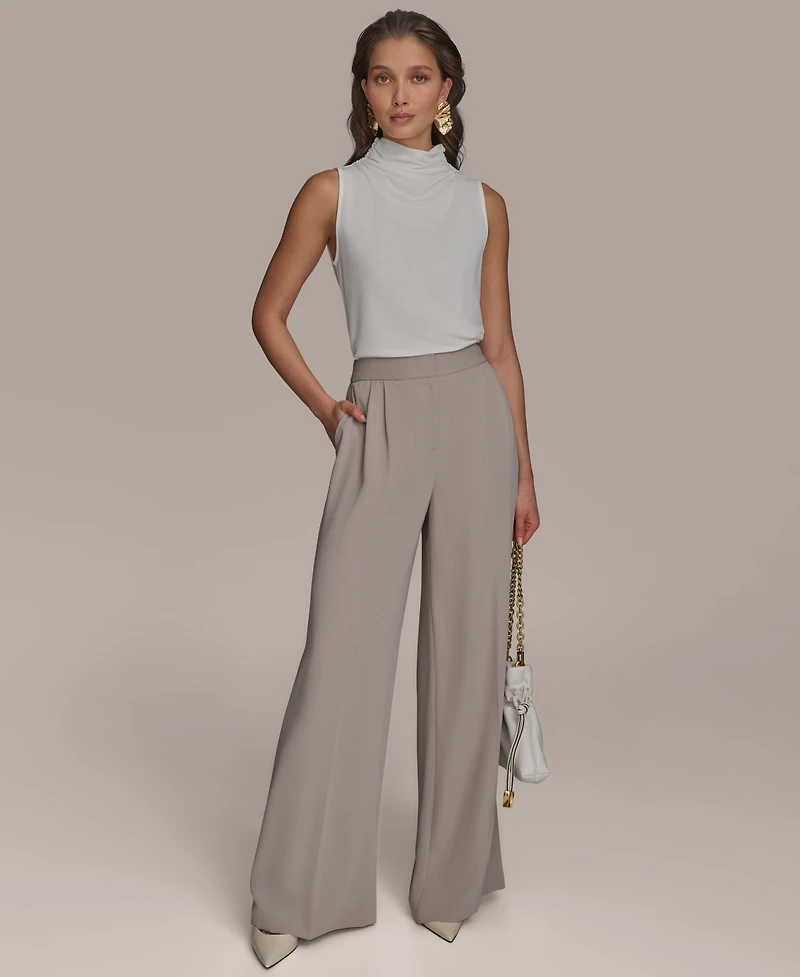 Donna Karan New York Petite Pinstripe Wide-Leg Pants