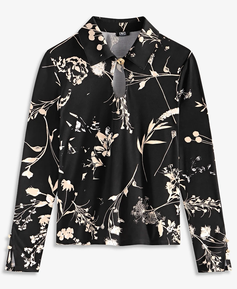 I.n.c. International Concepts Women's Print Long-Sleeve Blouse, Macy's Exclusive