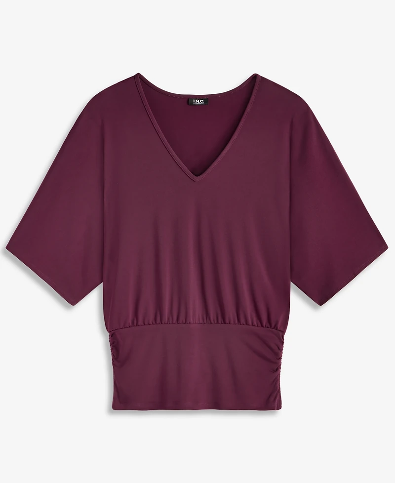 I.n.c. International Concepts Women's Short Sleeve V-Neck Knit Top, Macy's Exclusive
