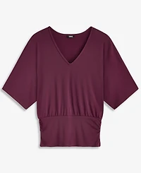 I.n.c. International Concepts Women's Short Sleeve V-Neck Knit Top, Macy's Exclusive