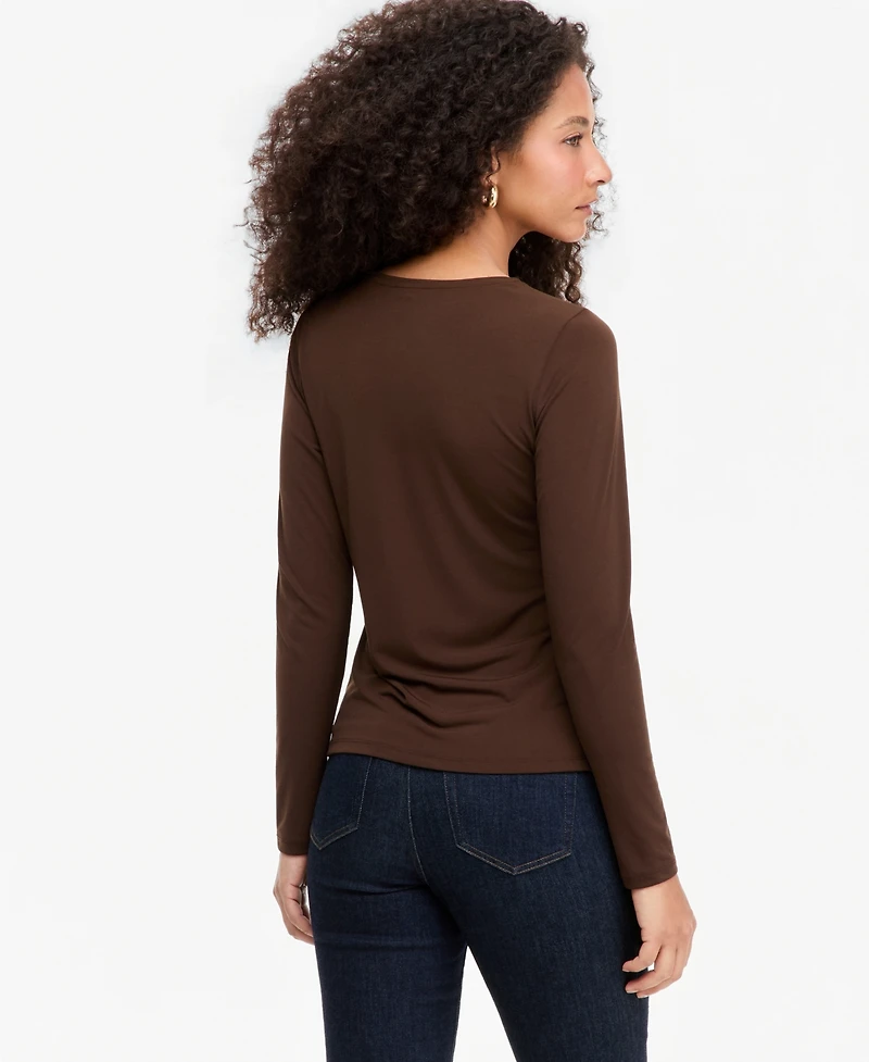 I.n.c. International Concepts Women's Long-Sleeve Keyhole Twist Top, Macy's Exclusive