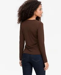 I.n.c. International Concepts Women's Long-Sleeve Keyhole Twist Top, Macy's Exclusive