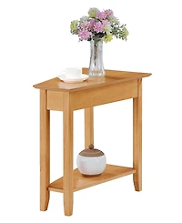 Convenience Concepts 24" Rubber wood Ah Wedge End Table with Shelf