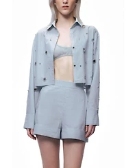 Nocturne Women's Stone Detail Crop Shirt