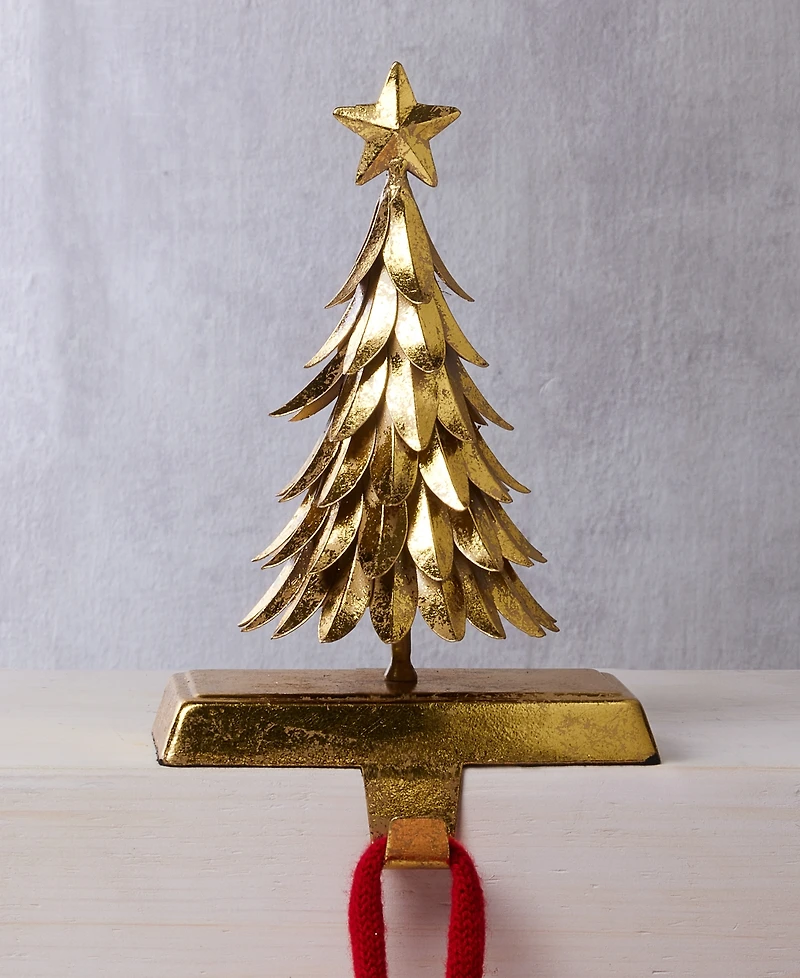 Holiday Lane Opulence Metal Gold Tree Shaped Stocking Holder, Macy's Exclusive