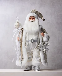 Holiday Lane Opulence Standing Santa with Staff and Snowflake, Macy's Exclusive