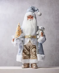 Holiday Lane Opulence Standing Santa with Tree and Stuffed Bear, Macy's Exclusive