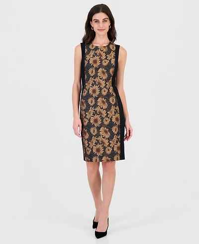 Kasper Women's Floral Princess Seams Sheath Dress