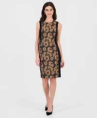 Kasper Women's Floral Princess Seams Sheath Dress