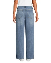 Lands' End Petite Rigid Denim Mid Rise Baggy Jeans