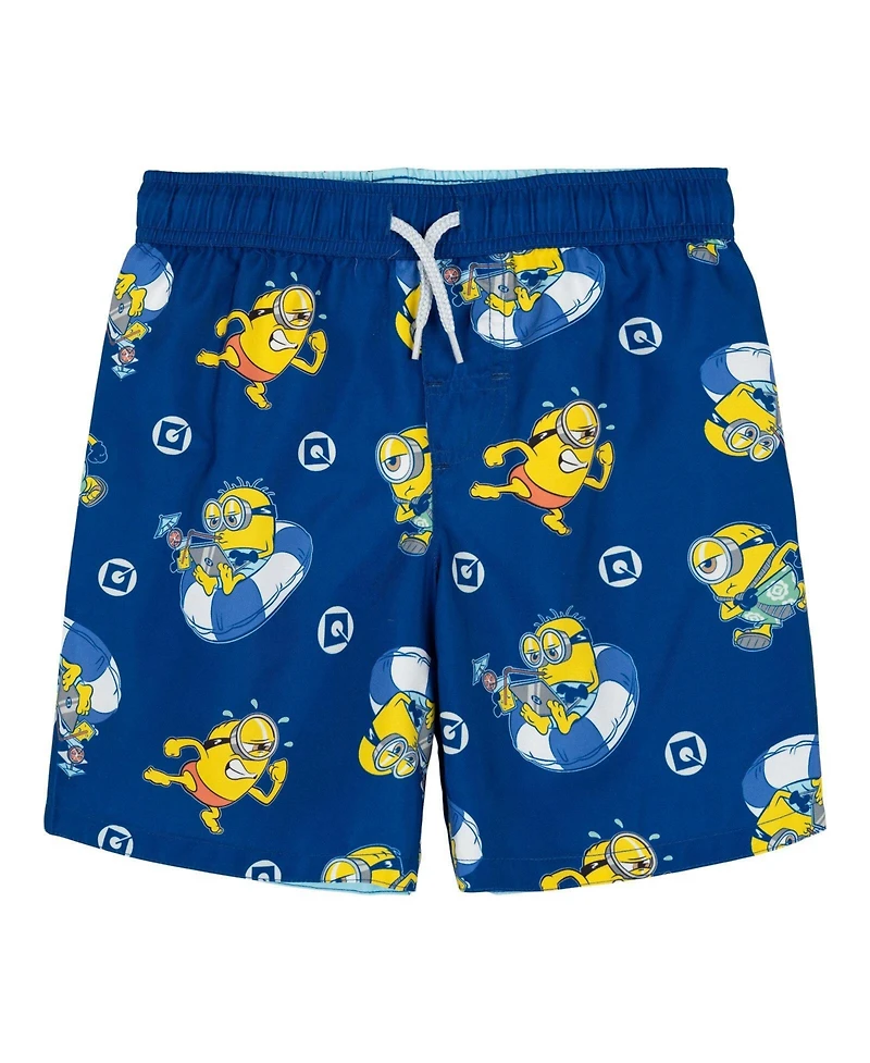 Minions Boys Swimwear 2-Piece Rash Guard and Swim Trunks Set