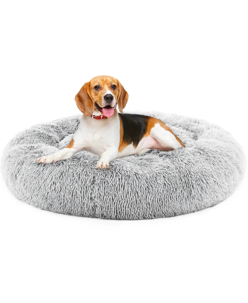 Zeny Anti-Slip Round Fluffy Plush Faux Fur Cat Bed