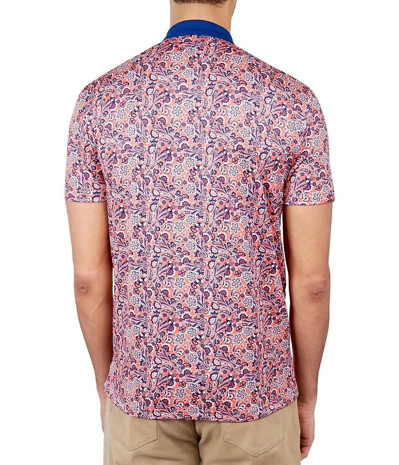 Society of Threads Men's Regular Fit Floral Paisley Performance Polo