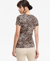 I.n.c. International Concepts Women's Printed Short-Sleeve Crew T-Shirt, Macy's Exclusive
