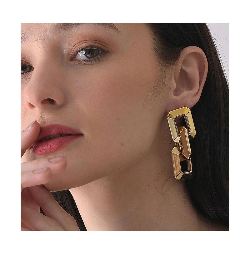Sohi Women's Chainlink Drop Earrings