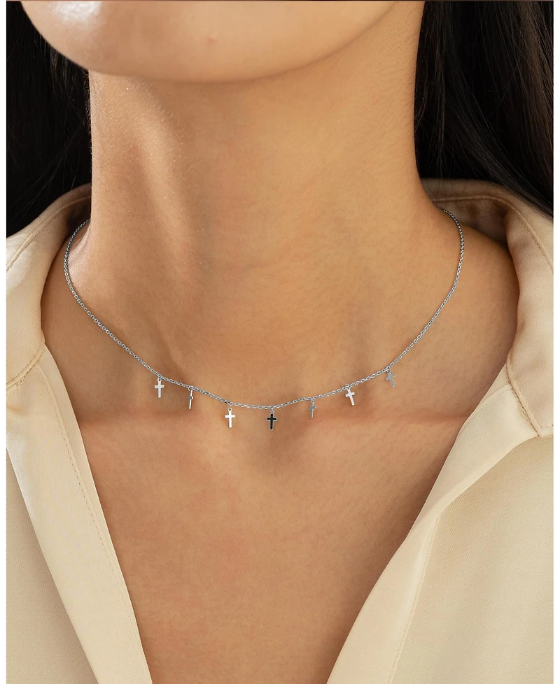 Sterling Silver Brianna Cross Necklace