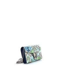 Pre-Owned Gucci Small Dionysus Chain Wallet Blooms Print Gg Coated Canvas