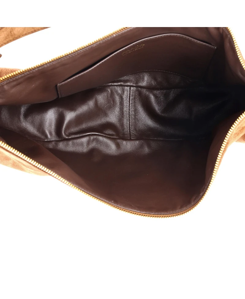Pre-Owned Prada Large Demi-Lune Shoulder Bag Suede