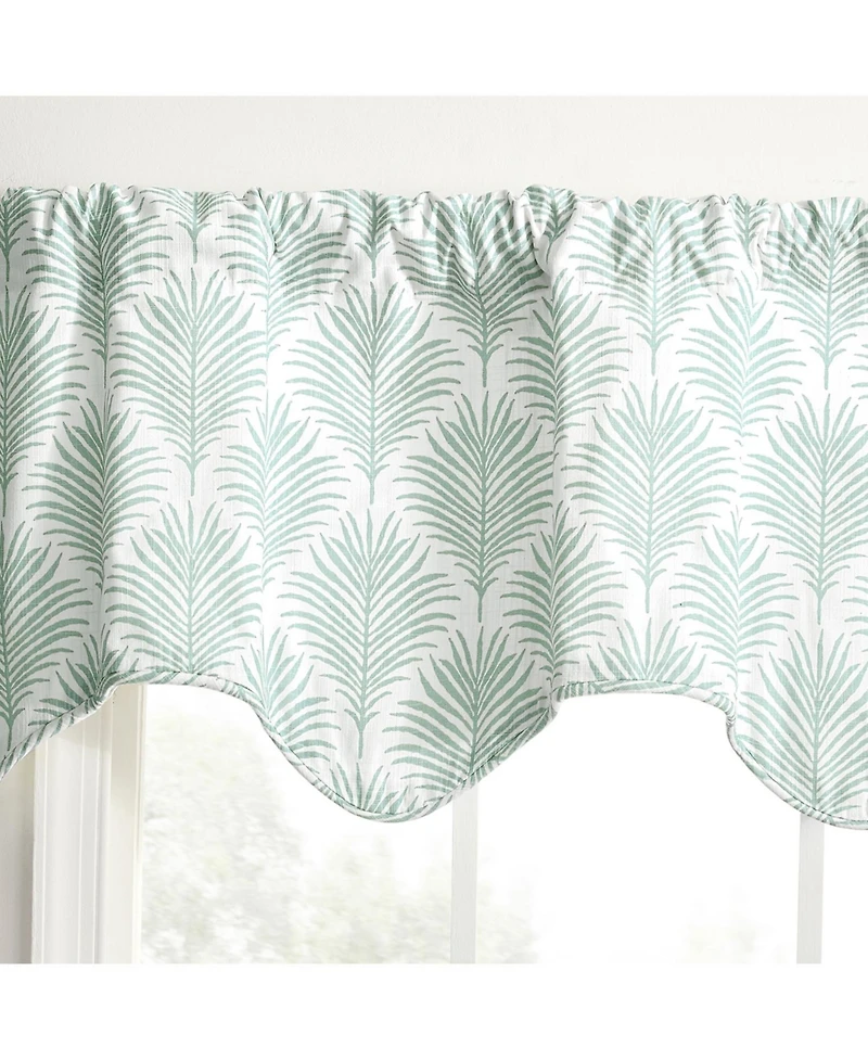 Ellis Curtain Palmetto Cotton Scallop Poly-Cotton Lined Rod Pocket Valance