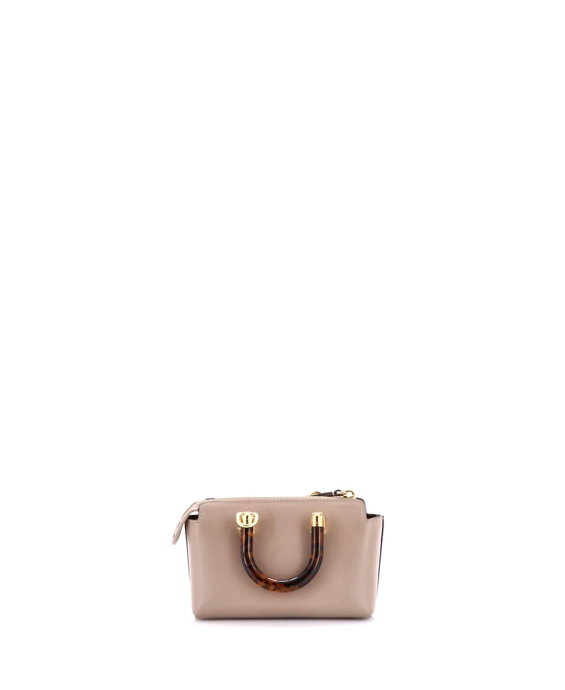 Pre-Owned Fendi Mini Logo By The Way Top Handle Bag Embossed Leather