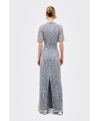 Beauut Women's Embellished Sequins High Neck Gown