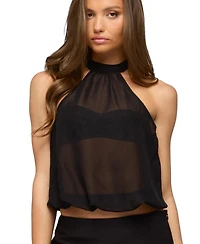 Edikted Women's Sheer Built Bra Bubble Top