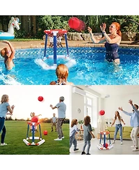 Gnuadz Pool Basketball Hoop Inflatable Floating Game Balls Pump Swimming Outdoor Indoor Adults Kids