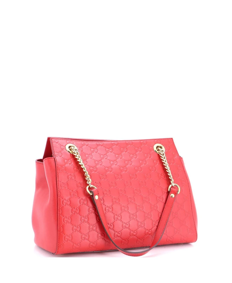 Pre-Owned Gucci Medium Soft Signature Shoulder Bag Guccissima Leather