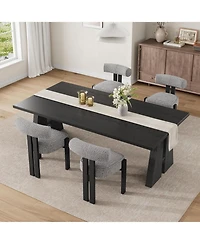 gaomon Upholstered Dining Chairs Set of 4, Modern Boucle Dining Room Chairs with Ergonomic Curved Back