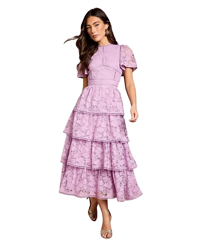 Coast Women's Tiered Lace Midi Dress