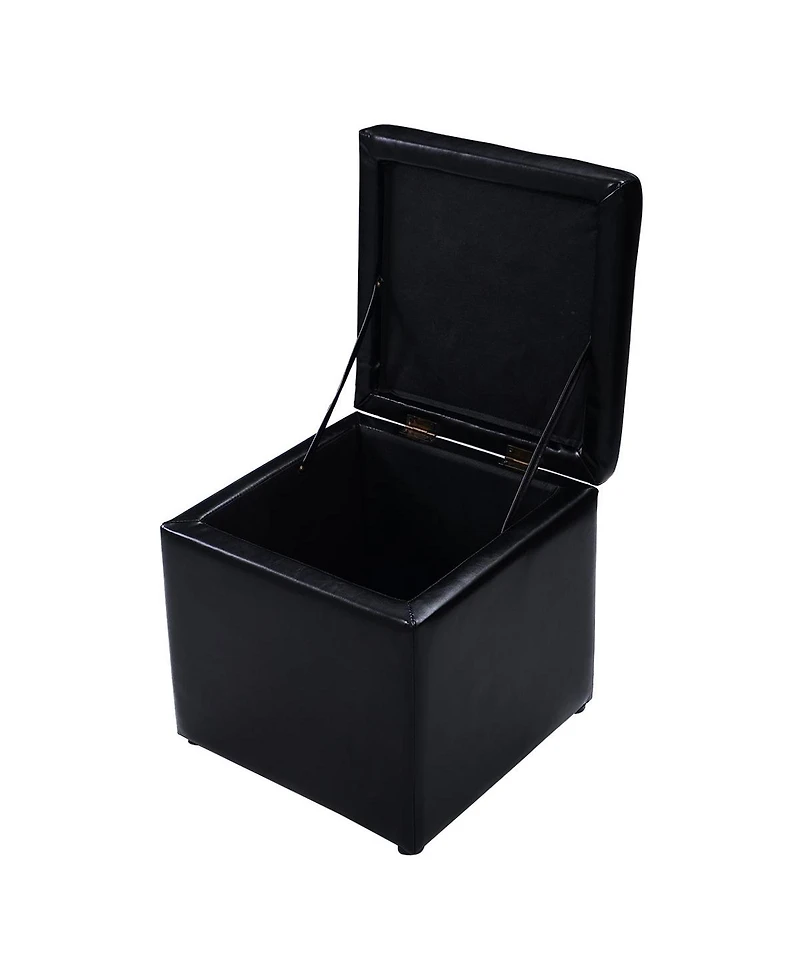 sumyeg 16-Inch Ottoman Pouffe with Hinge Top Storage for Living Room or Bedroom