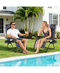 gaomon Set of 2 Folding Portable Patio Lounge Chair, Camping Chair for Deck, Beach, Yard, Garden