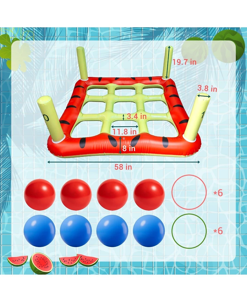 Gnuadz 2 In 1 Inflatable Tic Tac Toe Ring Toss Game Set