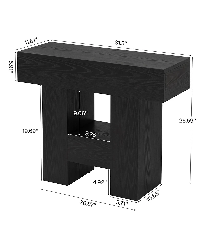 Tribesigns Farmhous End Table, 2-Tier Narrow Side Table with Storage Shelf for Living Room, Rustic Wooden Sofa Side Tables and Nightstand
