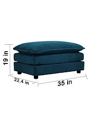 sumyeg Chenille Fabric Ottoman Footrest for Sectional Sofa Living Room Seating