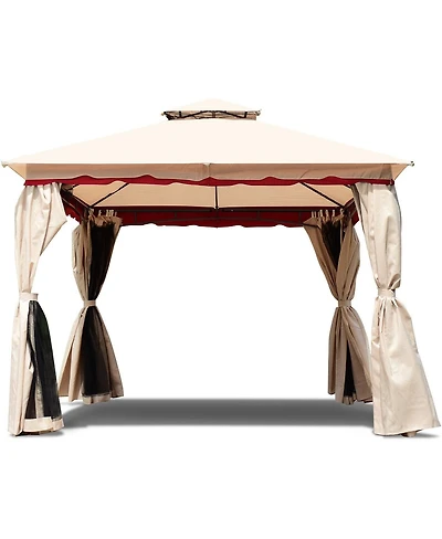 Slickblue 13x10 Feet Outdoor Gazebo Canopy with Steel Frame and Netting