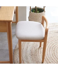 sumyeg Solid Beech Wood Makeup Stool Bench for Bedroom Dining Room or Entryway