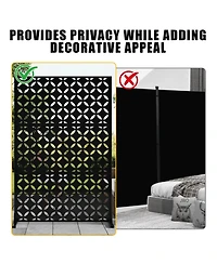 gaomon Freestanding Metal Privacy Screen Room Divider for Indoor Outdoor Patio Garden Balcony