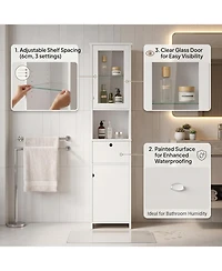 gaomon Tall Storage Cabinet, Water Resistance for Bathroom, Living Room, Entryway, Kitchen