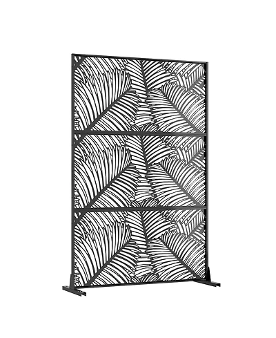 gaomon Freestanding Metal Privacy Screen Chevron Pattern Indoor Outdoor Partition