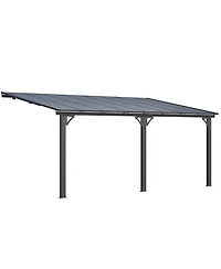 Aecojoy Adjustable Height Wall Mounted Outdoor Gazebos Pergola