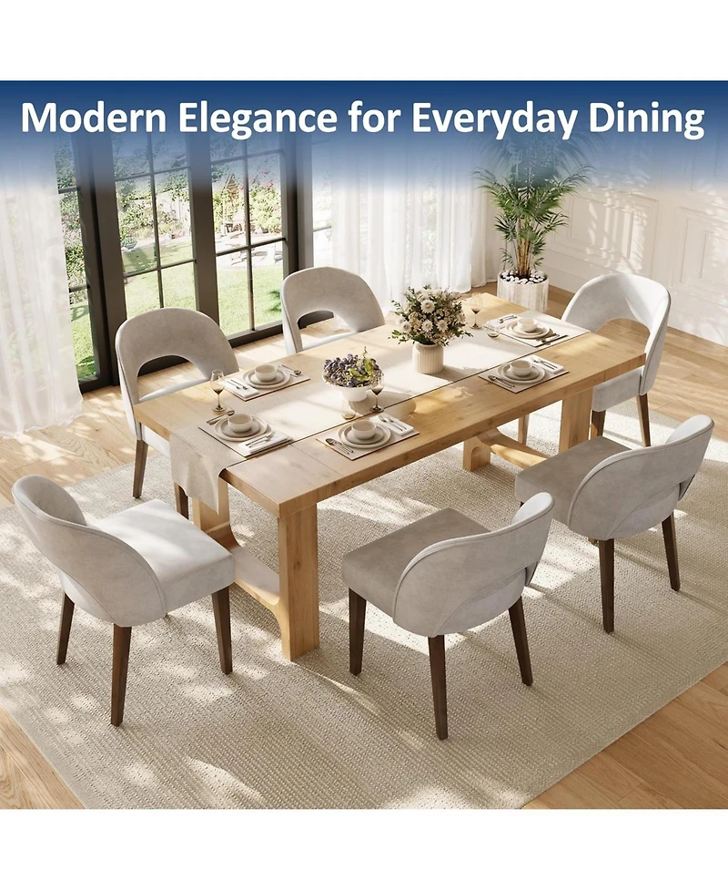 gaomon Modern Dining Chairs Set of 4, Plush Chenille Upholstered Dining Chair Kitchen Chairs, Farmhouse Dinner Chair for Kitchen Dining Room