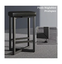 gaomon Set of 4 Pu Leather Backless Bar Stools