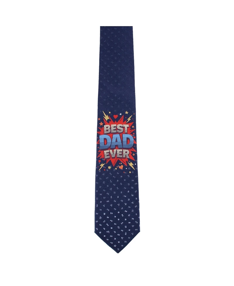 Trafalgar Men's Best Dad Ever Novelty Silk Necktie