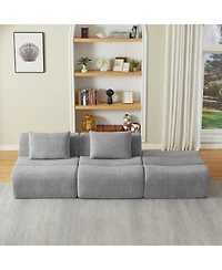 Sailvan Oversized 3 Seater Compressed Sofa with Chenille Fabric, No Assembly, Space-Saving